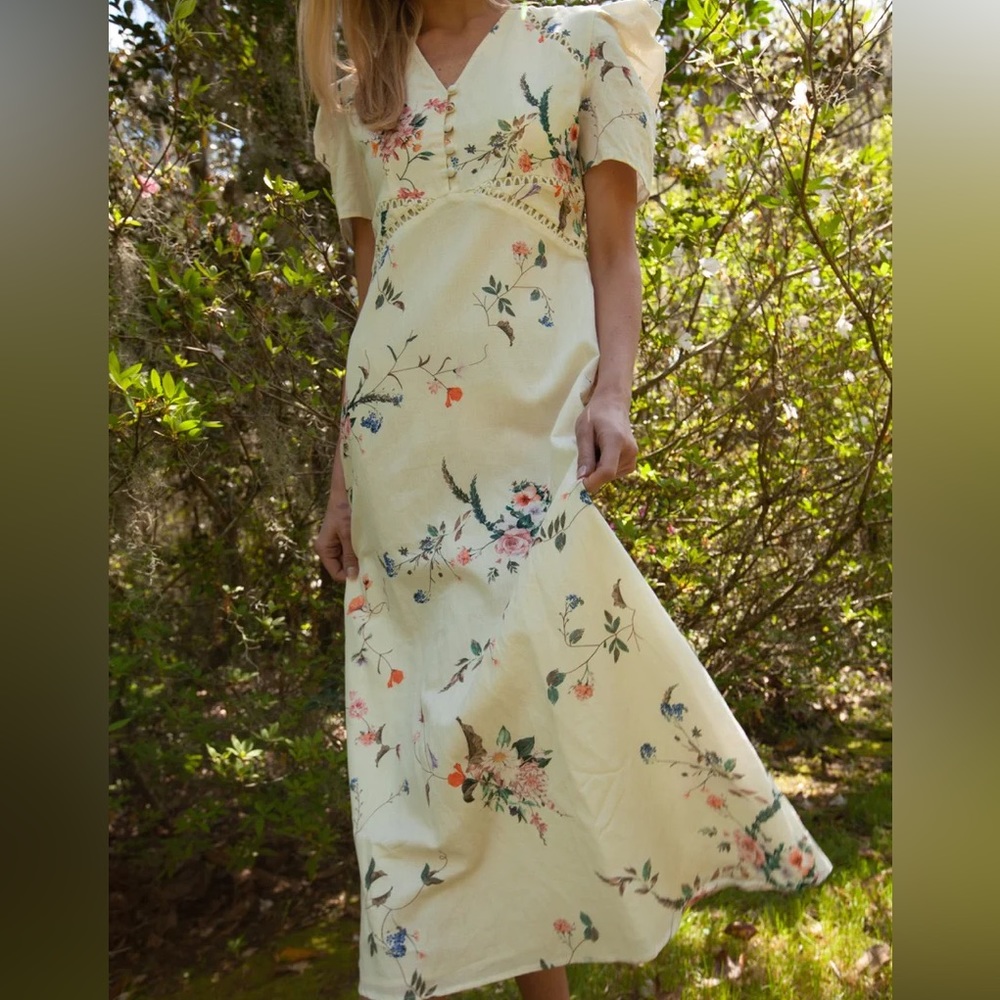 NWT Anna Cate Elise Midi Linen Dress Size L